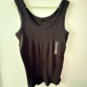 Uniqlo Black Ribbed Tank Top